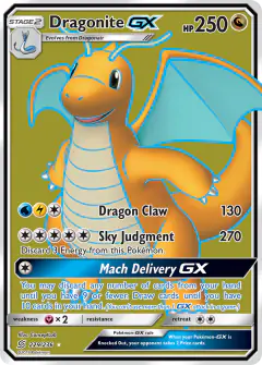 Dragonite-GX Rare Ultra card from Unified Minds