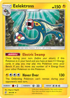 Eelektross Rare Holo card from Unified Minds