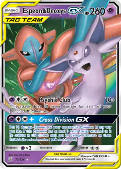 Espeon & Deoxys-GX Rare Holo GX card from Unified Minds