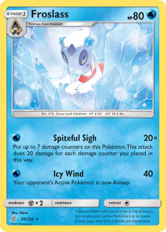 Froslass Rare Holo card from Unified Minds