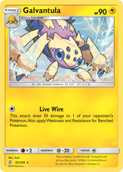 Galvantula Rare card from Unified Minds