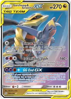 Garchomp & Giratina-GX Rare Holo GX card from Unified Minds