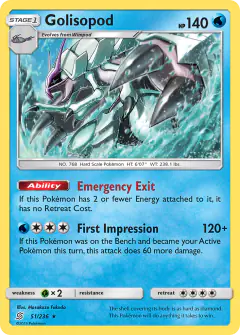 Golisopod Rare Holo card from Unified Minds