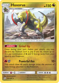 Haxorus Rare Holo card from Unified Minds