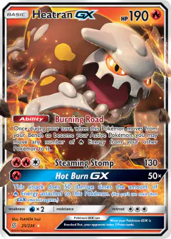 Heatran-GX Rare Holo GX card from Unified Minds
