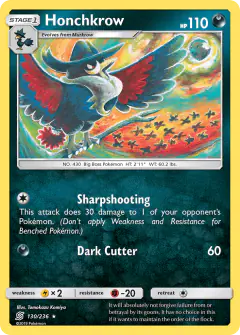 Honchkrow Rare card from Unified Minds
