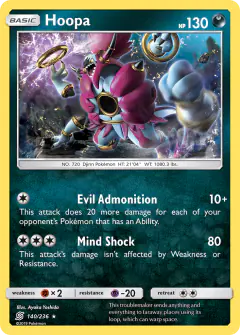 Hoopa Rare Holo card from Unified Minds
