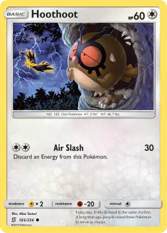 Hoothoot Common card from Unified Minds