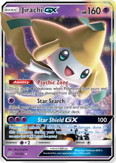 Jirachi-GX Rare Holo GX card from Unified Minds