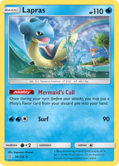 Lapras Uncommon card from Unified Minds