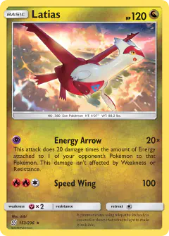 Latias Rare card from Unified Minds
