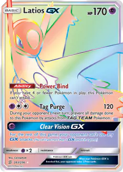 Latios-GX Rare Rainbow card from Unified Minds