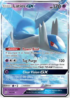 Latios-GX Rare Holo GX card from Unified Minds