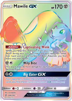 Mawile-GX Rare Rainbow card from Unified Minds