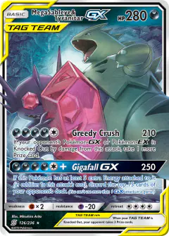 Mega Sableye & Tyranitar-GX Rare Holo GX card from Unified Minds