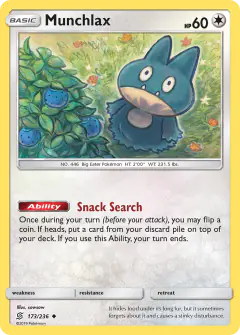 Munchlax Uncommon card from Unified Minds