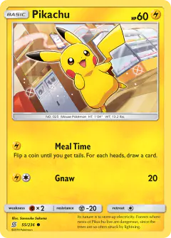 Pikachu Common card from Unified Minds