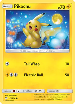 Pikachu Common card from Unified Minds