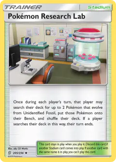 Pokémon Research Lab Uncommon card from Unified Minds