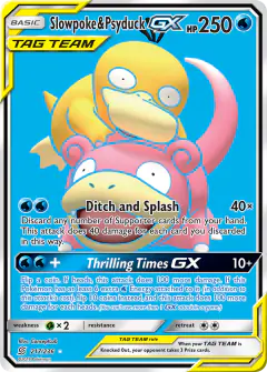 Slowpoke & Psyduck-GX Rare Ultra card from Unified Minds