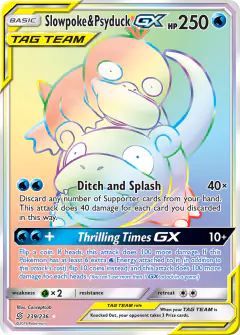Slowpoke & Psyduck-GX Rare Rainbow card from Unified Minds