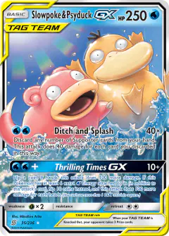 Slowpoke & Psyduck-GX Rare Holo GX card from Unified Minds