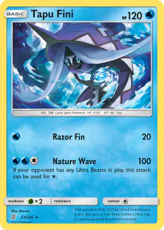 Tapu Fini Rare card from Unified Minds