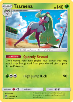 Tsareena Rare Holo card from Unified Minds