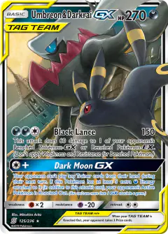 Umbreon & Darkrai-GX Rare Holo GX card from Unified Minds