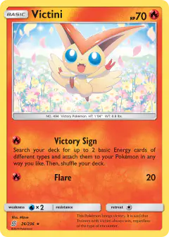 Victini Rare Holo card from Unified Minds