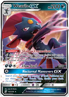 Weavile-GX Rare Holo GX card from Unified Minds