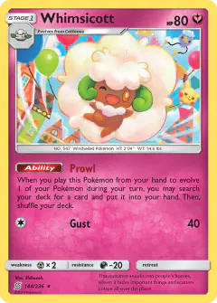 Whimsicott Rare card from Unified Minds