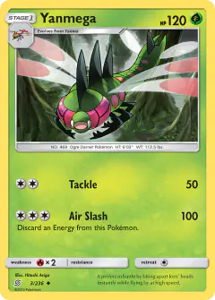 Yanmega Uncommon card from Unified Minds