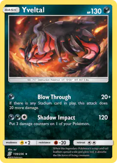 Yveltal Rare Holo card from Unified Minds