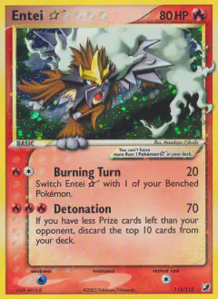 Entei ★ Rare Holo Star card from Unseen Forces