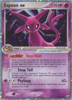 Espeon ex Rare Holo EX card from Unseen Forces