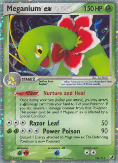 Meganium ex Rare Holo EX card from Unseen Forces