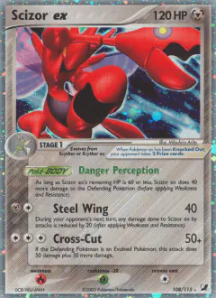 Scizor ex Rare Holo EX card from Unseen Forces