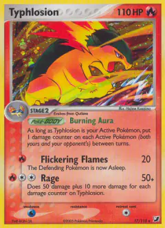 Typhlosion Rare Holo card from Unseen Forces