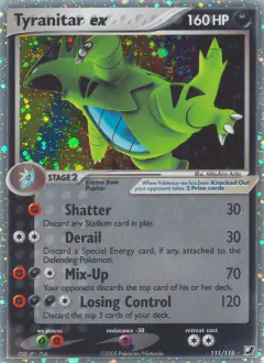 Tyranitar ex Rare Holo EX card from Unseen Forces