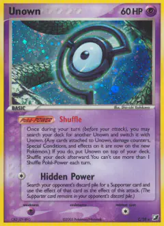 Unown Rare card from Unseen Forces