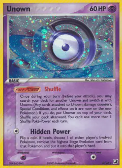 Unown Rare card from Unseen Forces