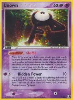 Unown Rare card from Unseen Forces