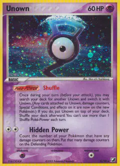 Unown Rare card from Unseen Forces
