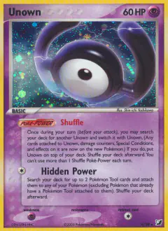 Unown Rare card from Unseen Forces