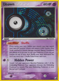 Unown Rare card from Unseen Forces
