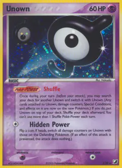 Unown Rare card from Unseen Forces