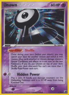 Unown Rare card from Unseen Forces