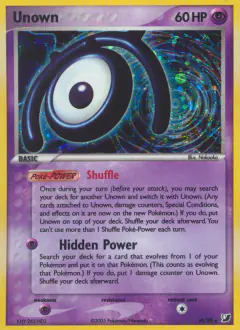 Unown Rare card from Unseen Forces