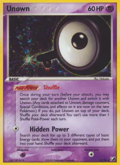 Unown Rare card from Unseen Forces